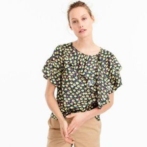 J. Crew Collection silk ruffle top in Ratti® midnight floral